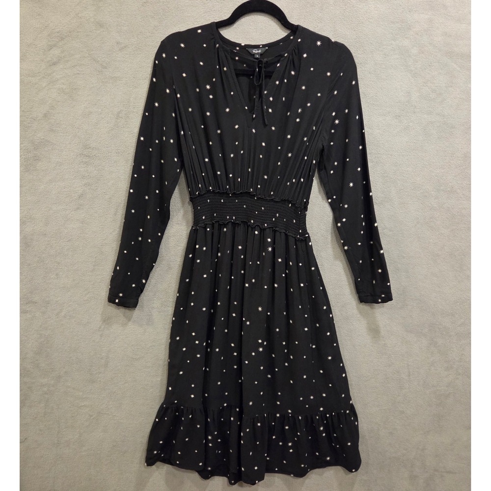 Rails Joy Stars V-Neck Smocked Dress Women's Small Celestrial Whimsigoth
